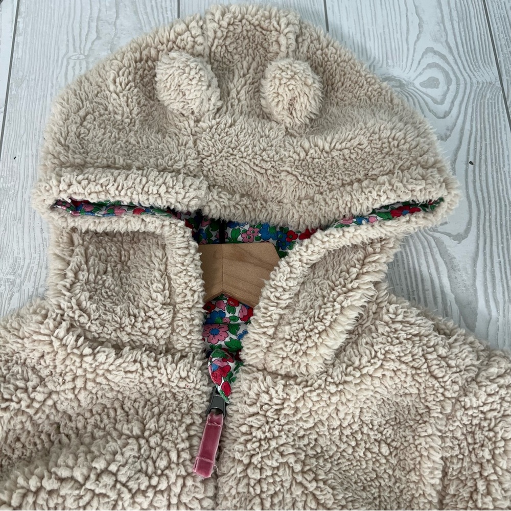 Mini Boden Floral Hooded Jacket in Pink, Green, Blue - Picture 6 of 8